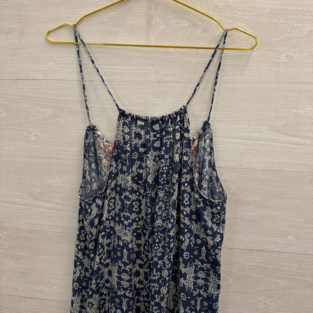 Knox Rose White/ Blue Print Maxi Dress Small