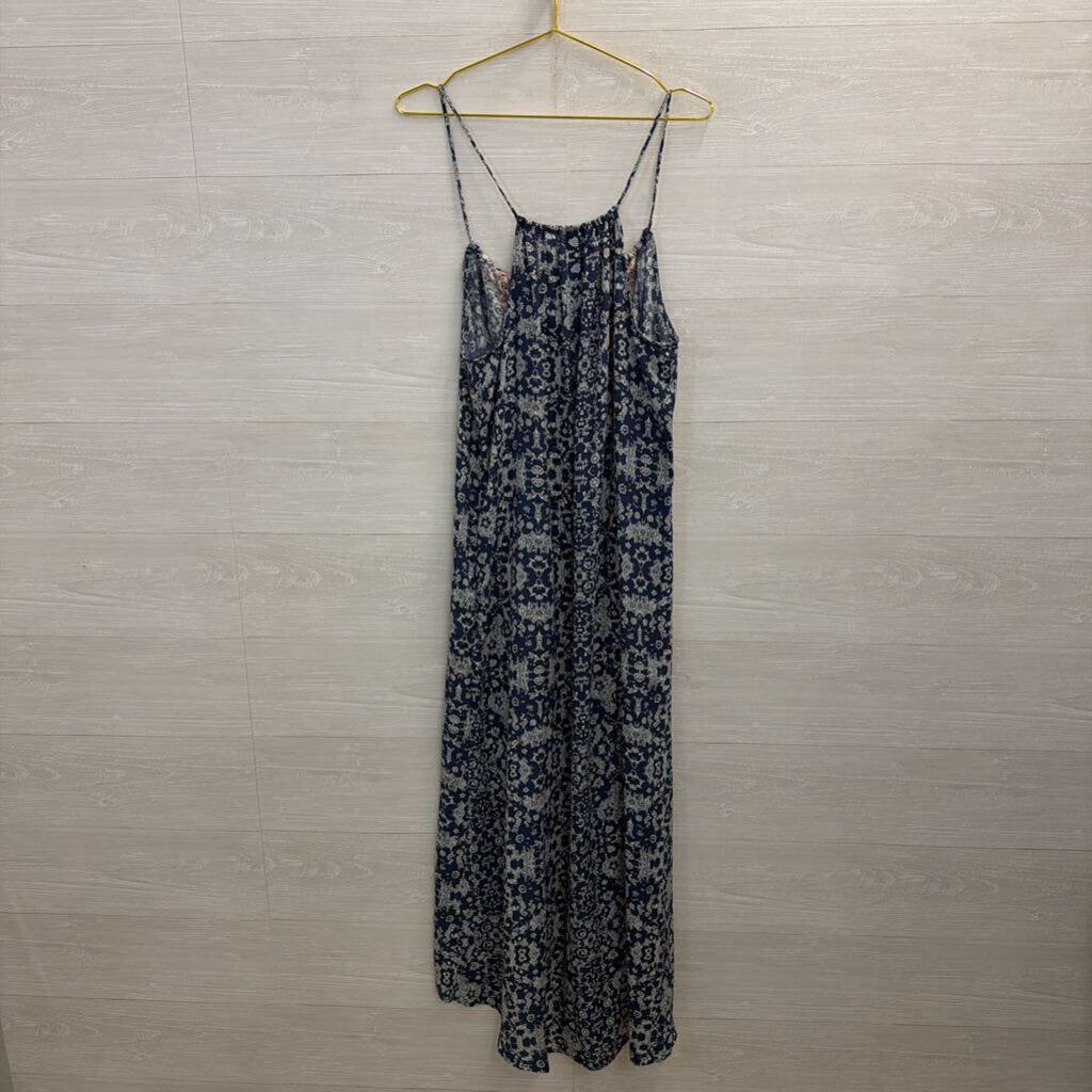 Knox Rose White/ Blue Print Maxi Dress Small