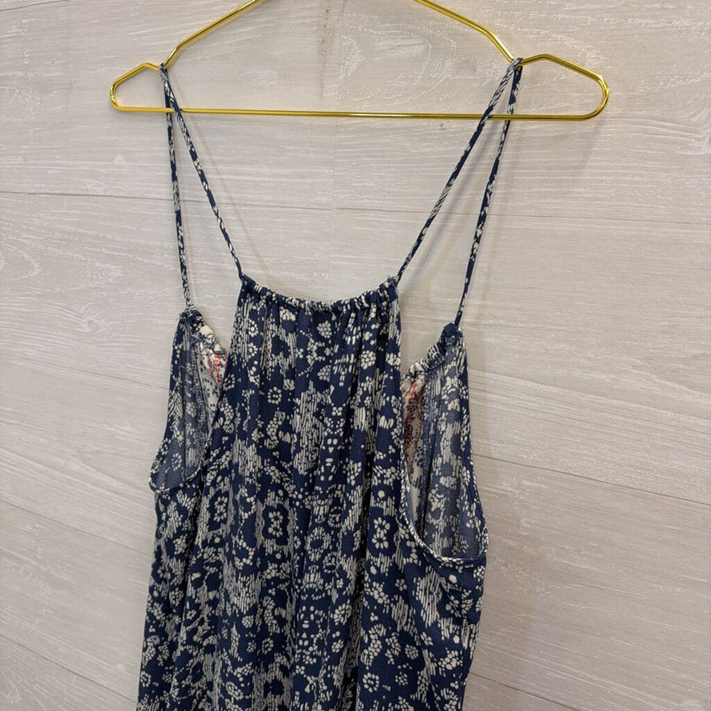 Knox Rose White/ Blue Print Maxi Dress Small