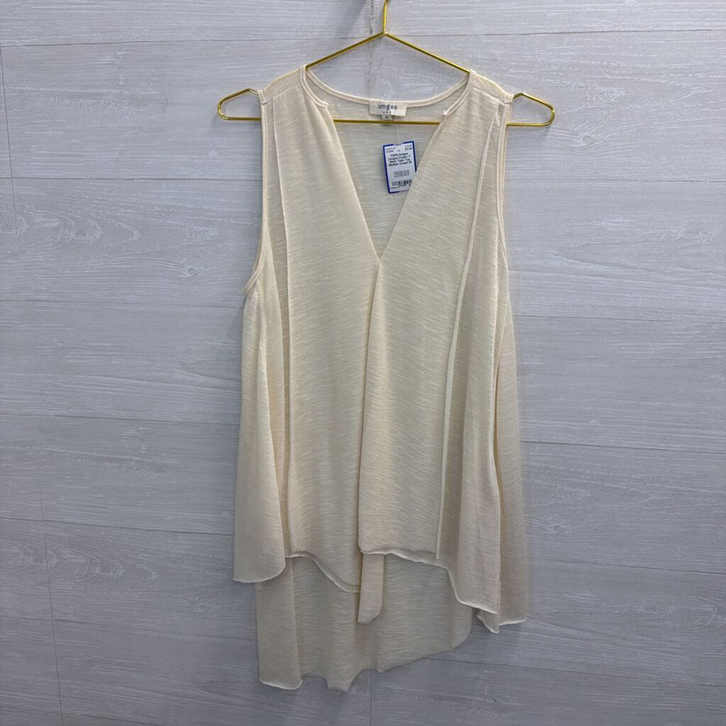 Umgee Cream V Neck Tank Top Medium
