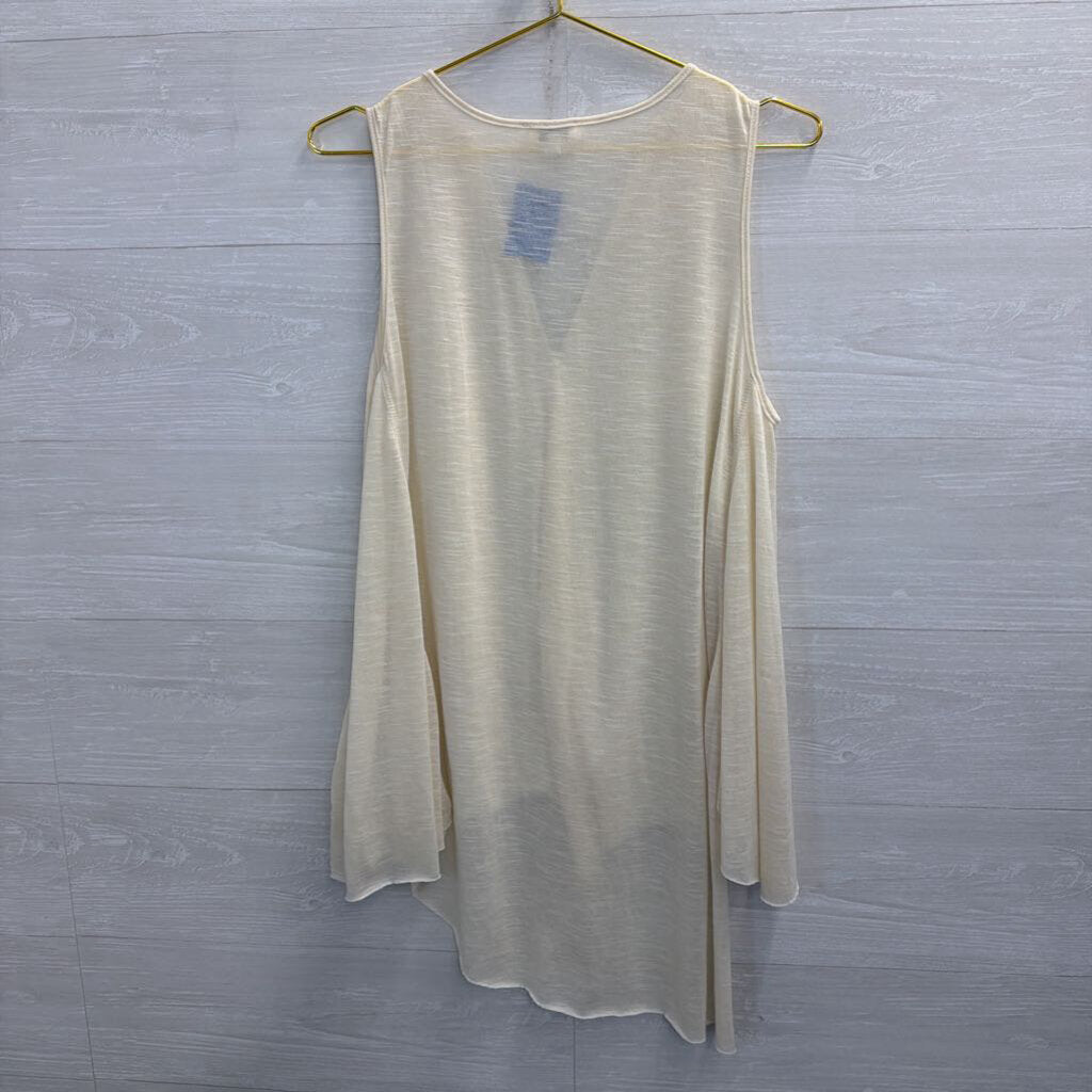 Umgee Cream V Neck Tank Top Medium