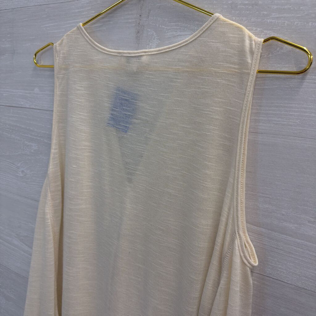 Umgee Cream V Neck Tank Top Medium
