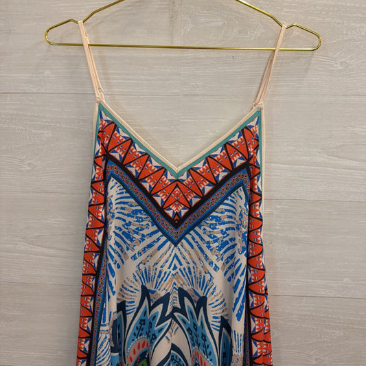 Jealous Tomato Beige/ Multi Print Maxi Dress Small