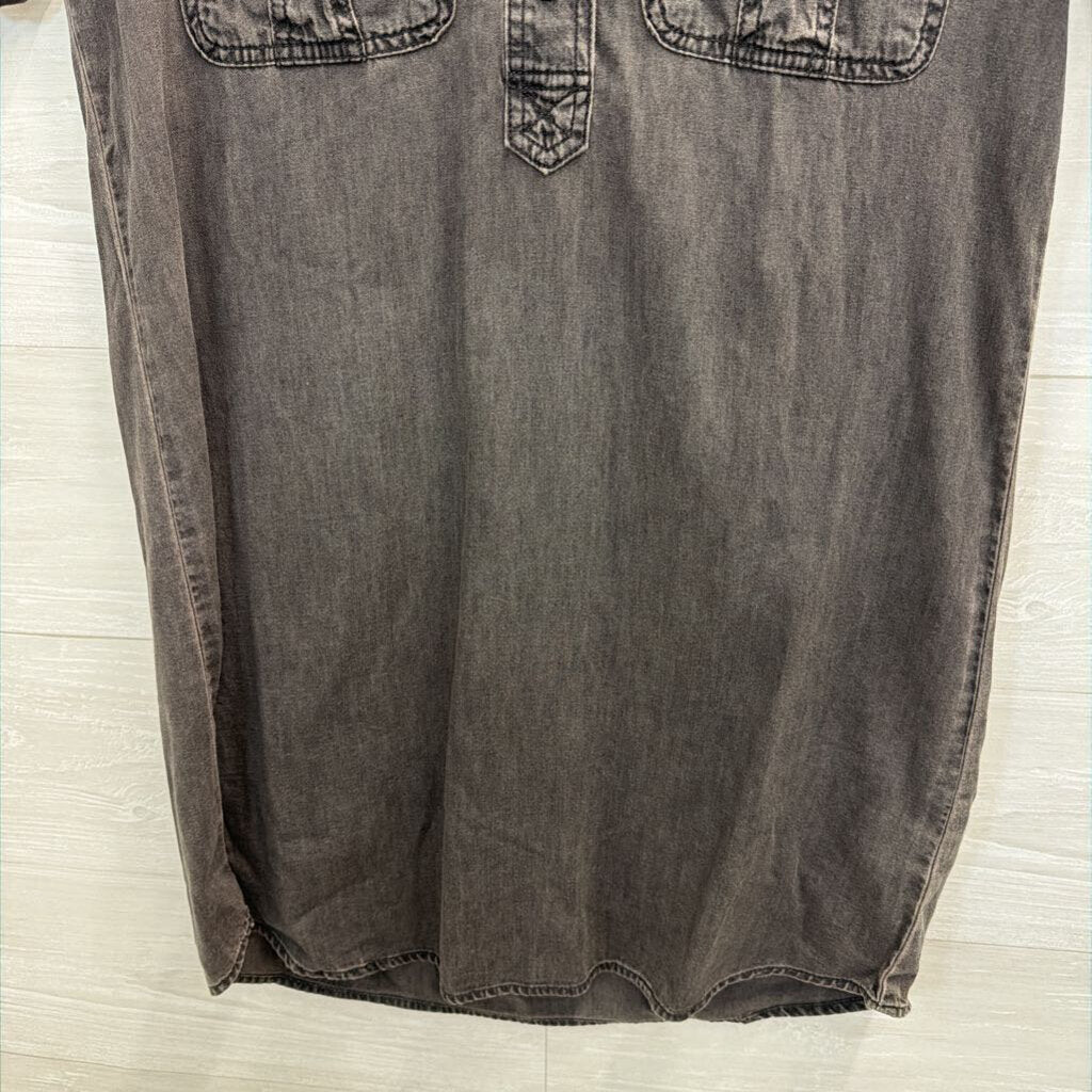 Madewell Black Denim Short Sleeve Dress Extra Small