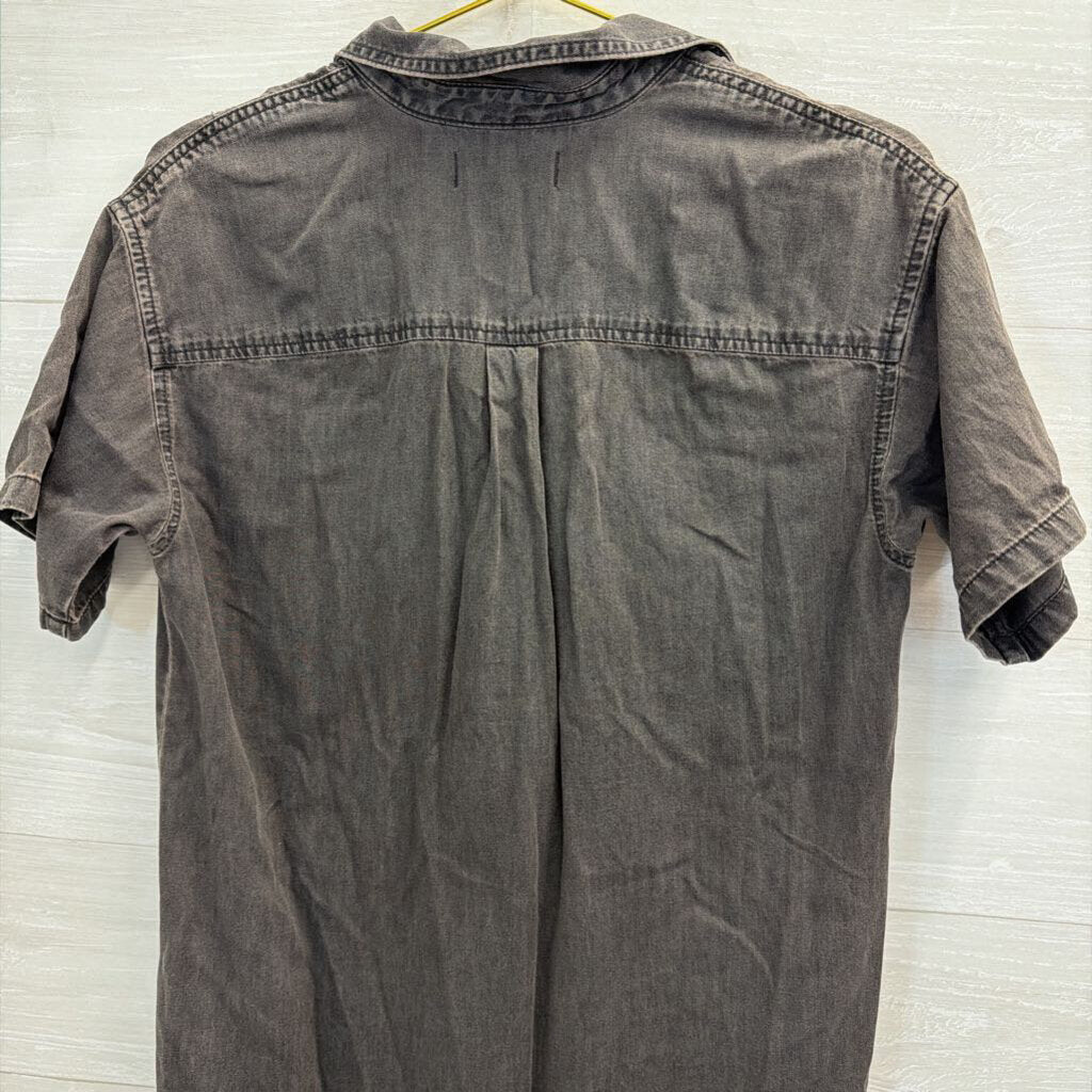 Madewell Black Denim Short Sleeve Dress Extra Small