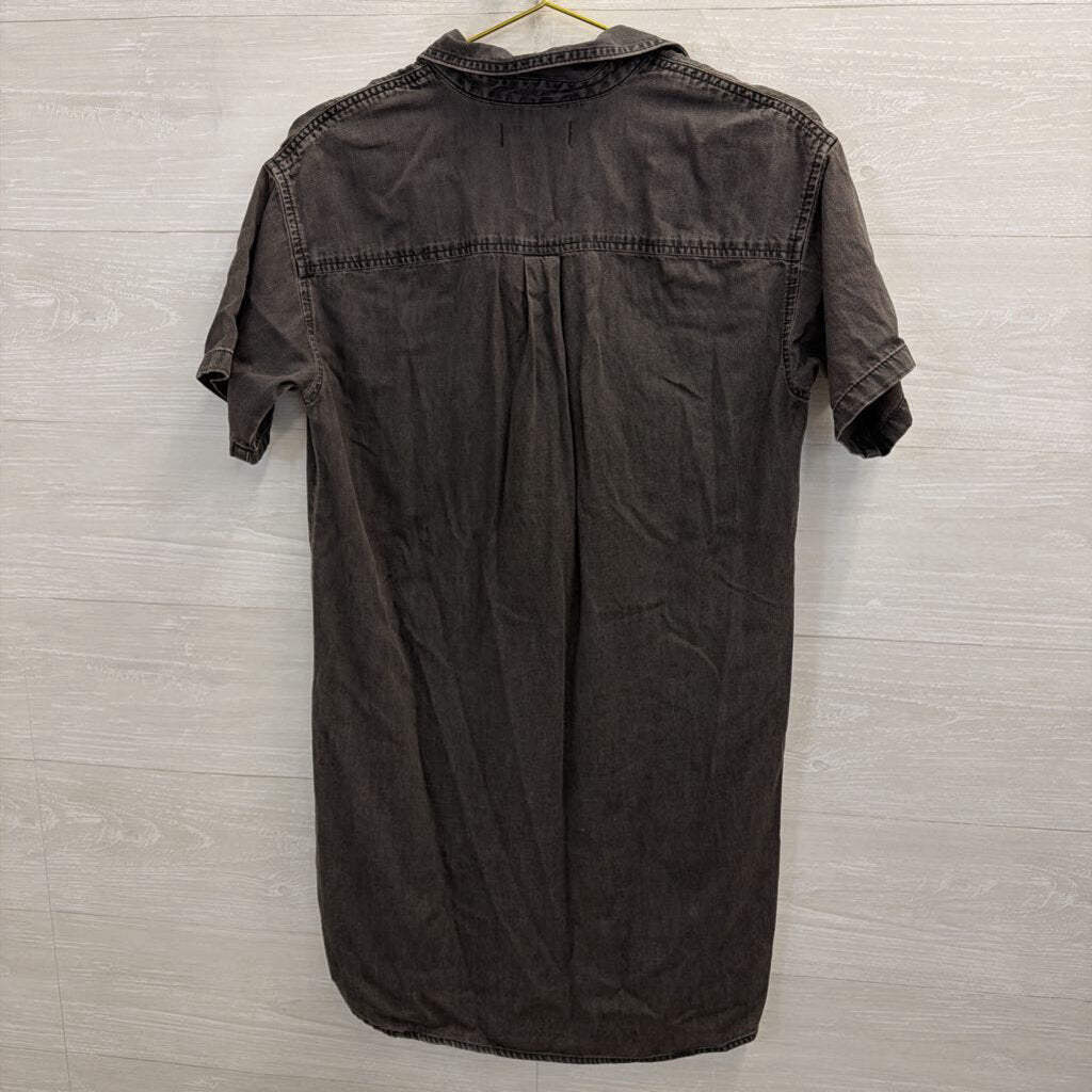 Madewell Black Denim Short Sleeve Dress Extra Small