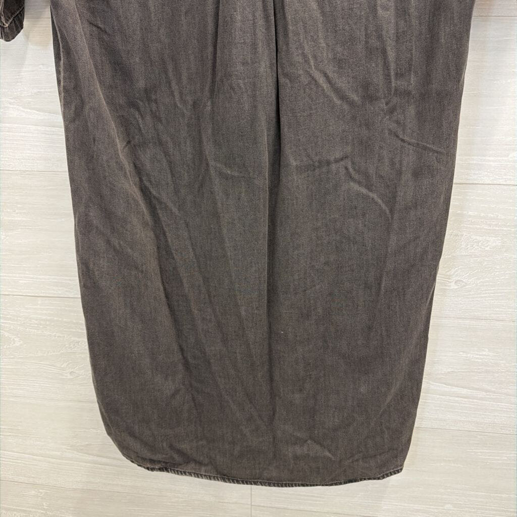 Madewell Black Denim Short Sleeve Dress Extra Small