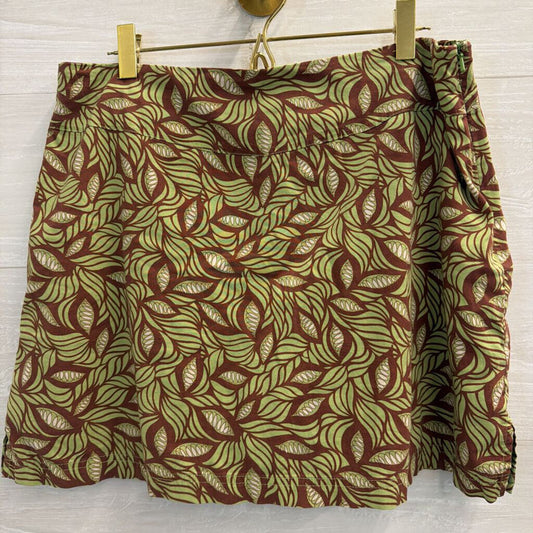 Sahalie Brown/ Green Print Skort 10