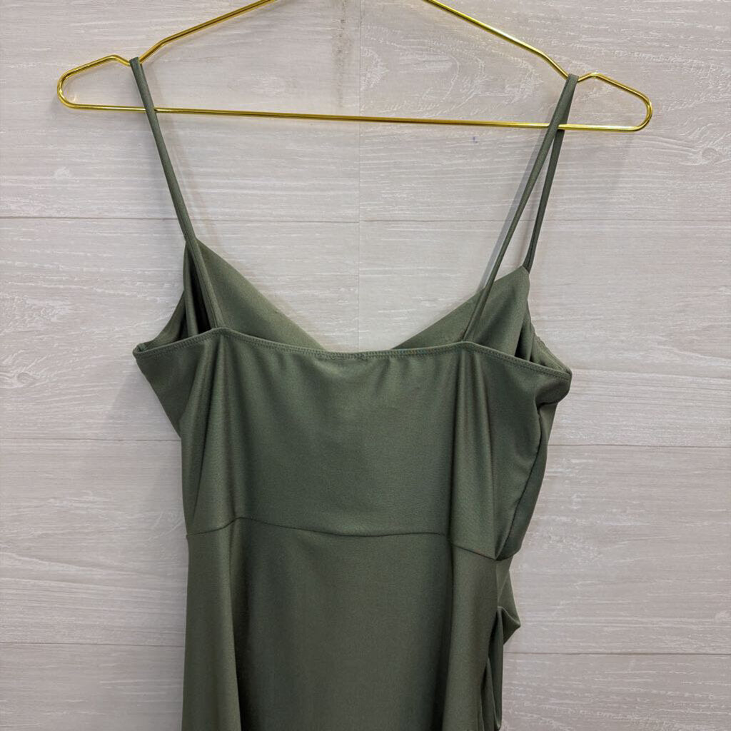 Windsor Green Side Ruched Mini Dress Medium