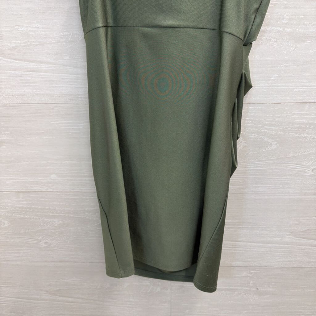 Windsor Green Side Ruched Mini Dress Medium