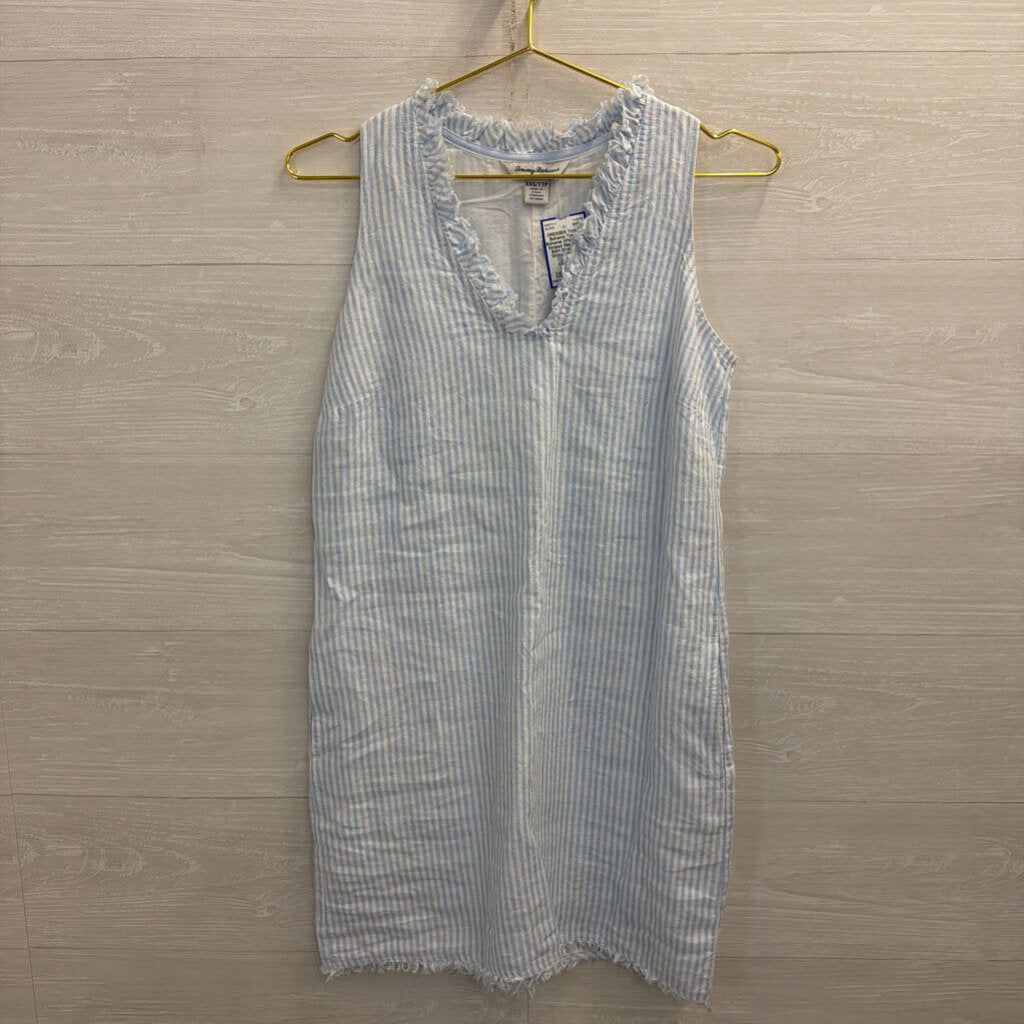 Tommy Bahama White/ Blue Striped Sleeveless Shift Dress XXS
