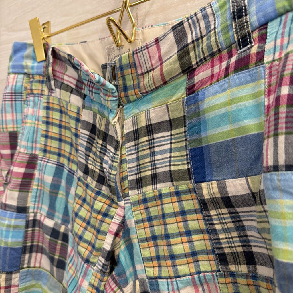 J Crew Blue/ Multi Plaid Bermuda Shorts 0