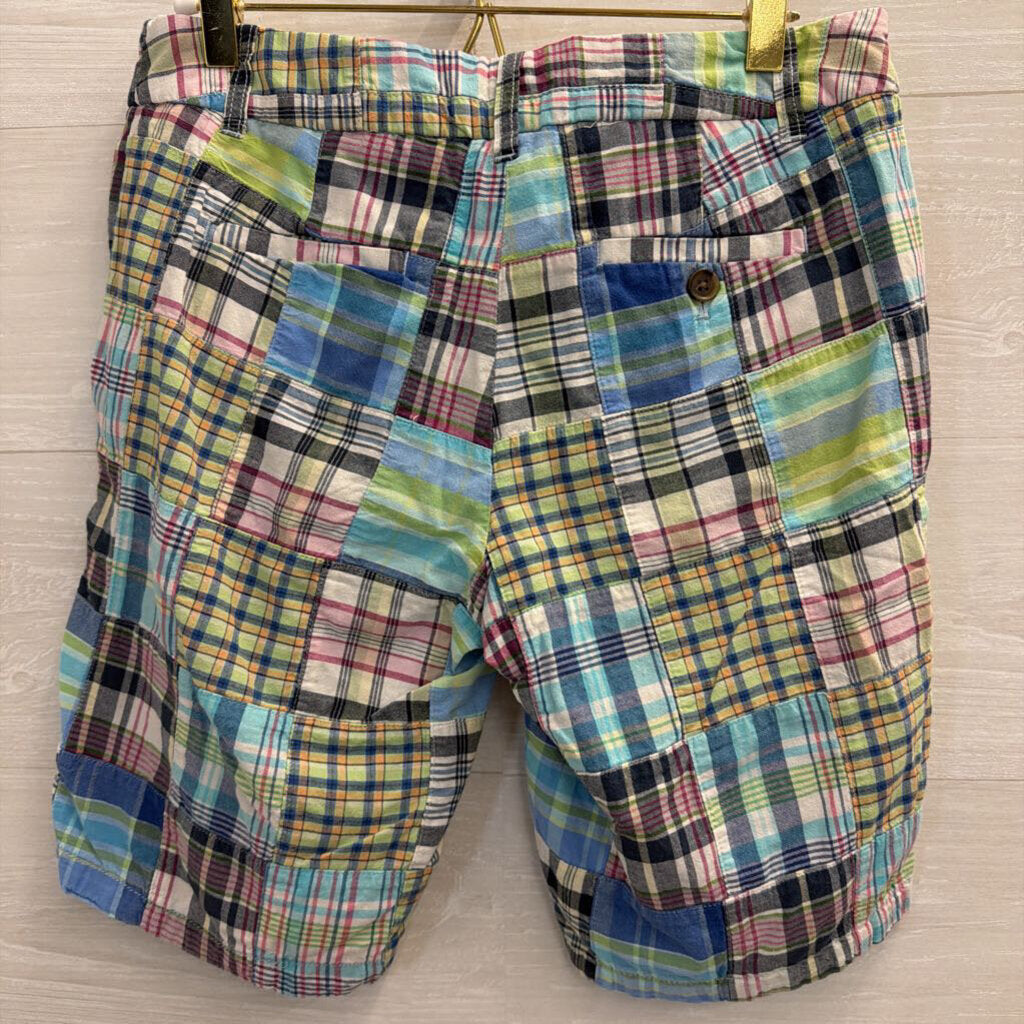 J Crew Blue/ Multi Plaid Bermuda Shorts 0