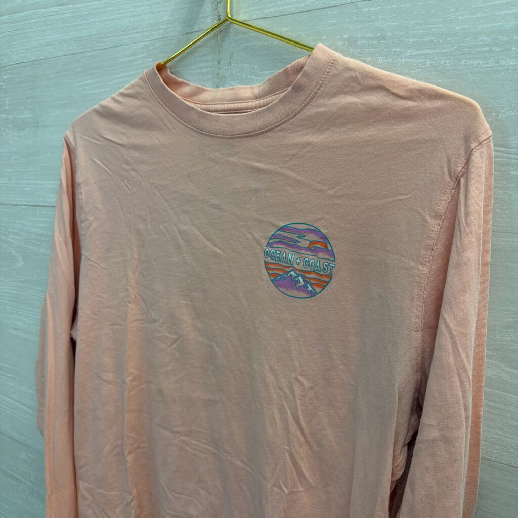Ocean and Coast Pink Long Sleeve Graphic Tee Medium