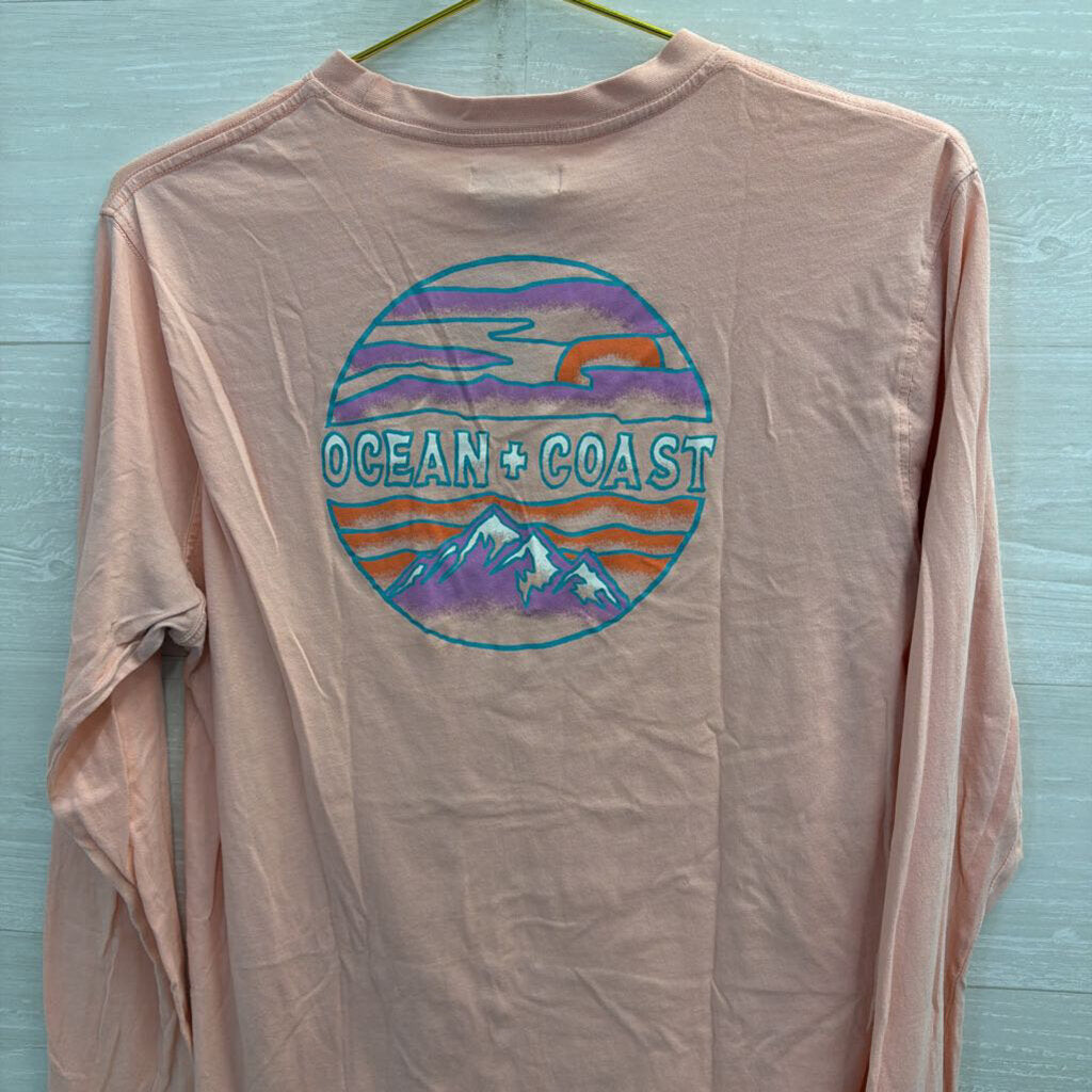 Ocean and Coast Pink Long Sleeve Graphic Tee Medium
