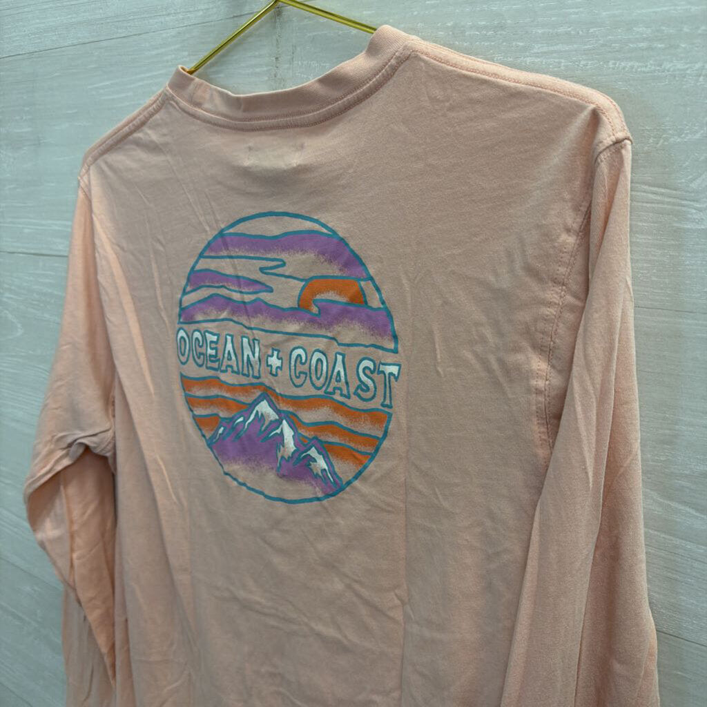 Ocean and Coast Pink Long Sleeve Graphic Tee Medium