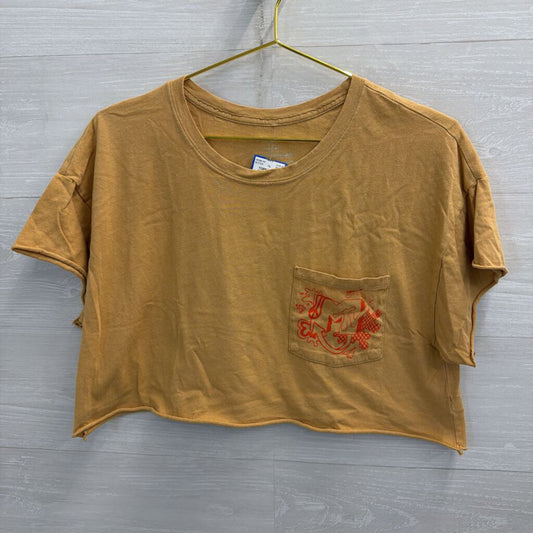 Offline Yellow Cropped MTV Short Sleeve Graphic Tee Medium