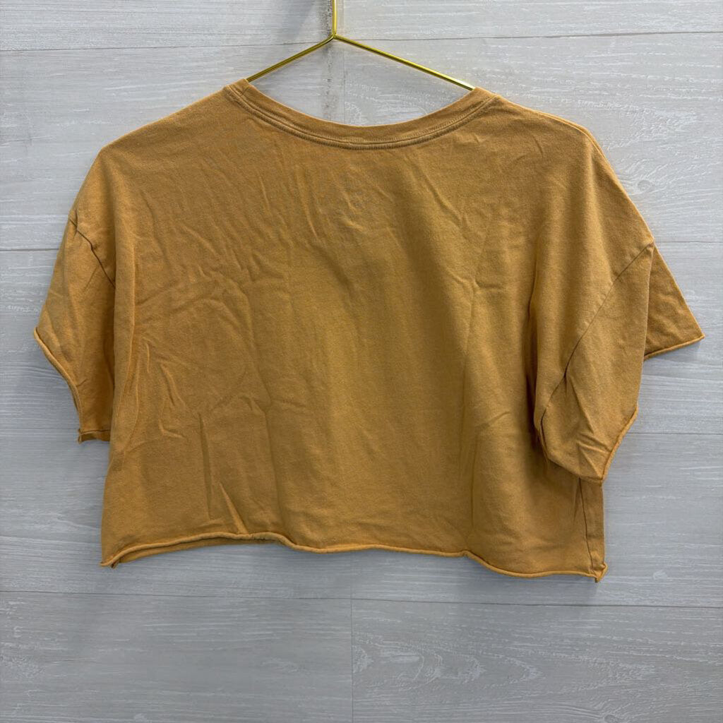 Offline Yellow Cropped MTV Short Sleeve Graphic Tee Medium