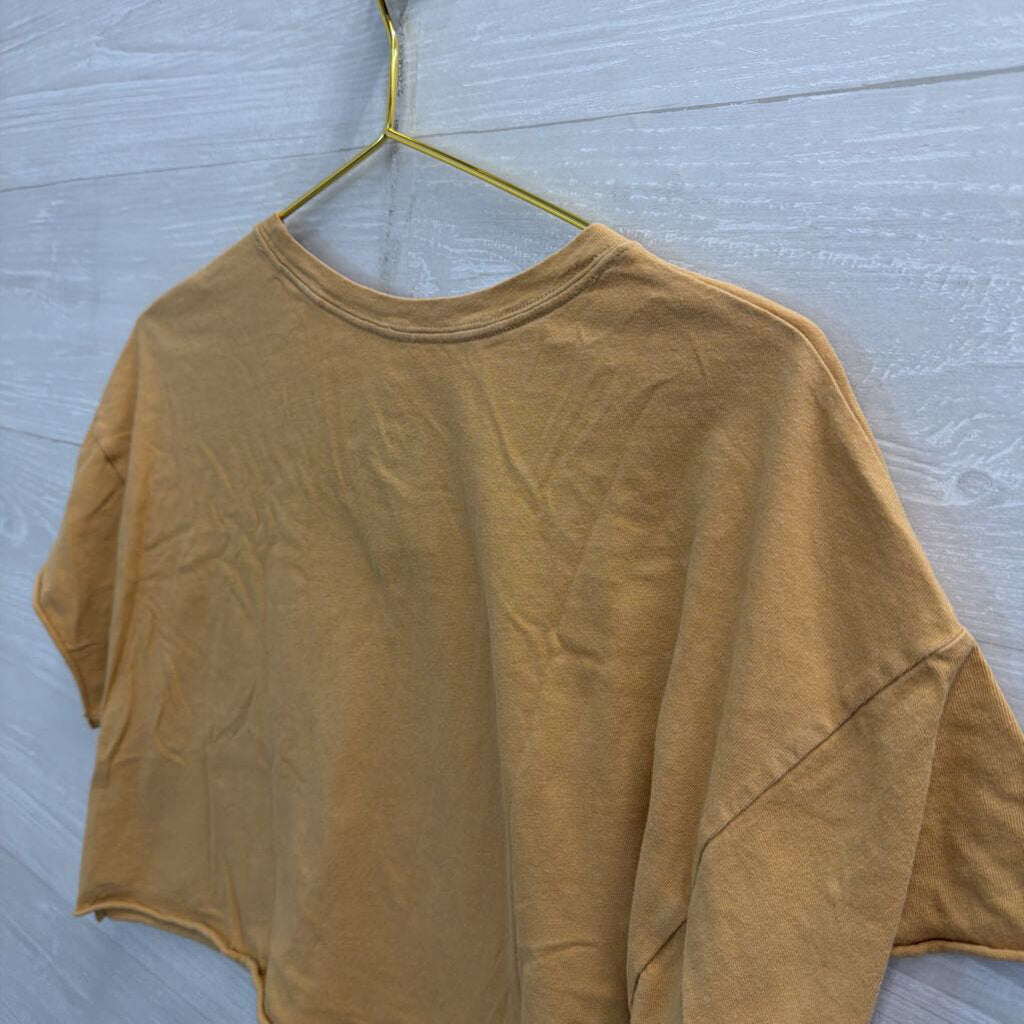 Offline Yellow Cropped MTV Short Sleeve Graphic Tee Medium