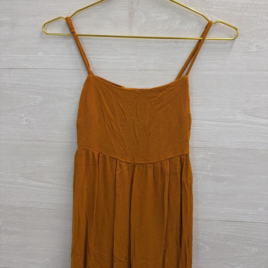 Brown Textured Tie Back Dress Medium