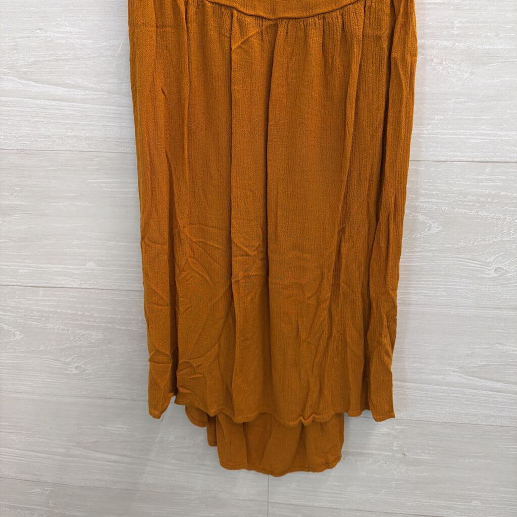 Brown Textured Tie Back Dress Medium