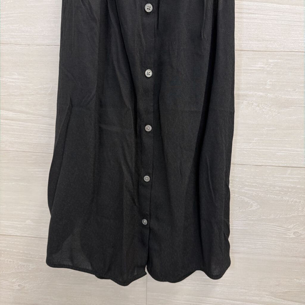 Banana Republic Black Sleeveless Button Front Top Small Petite