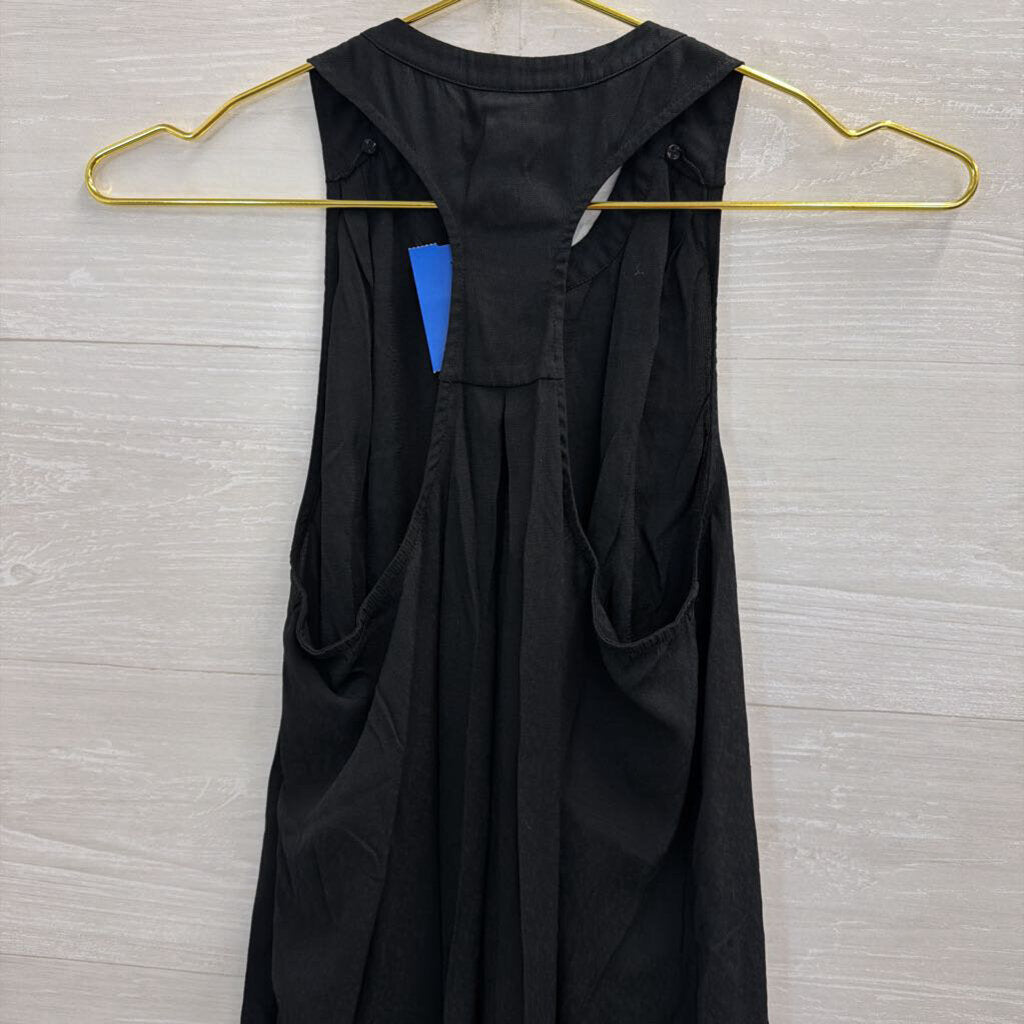 Banana Republic Black Sleeveless Button Front Top Small Petite