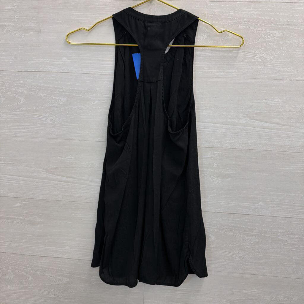 Banana Republic Black Sleeveless Button Front Top Small Petite