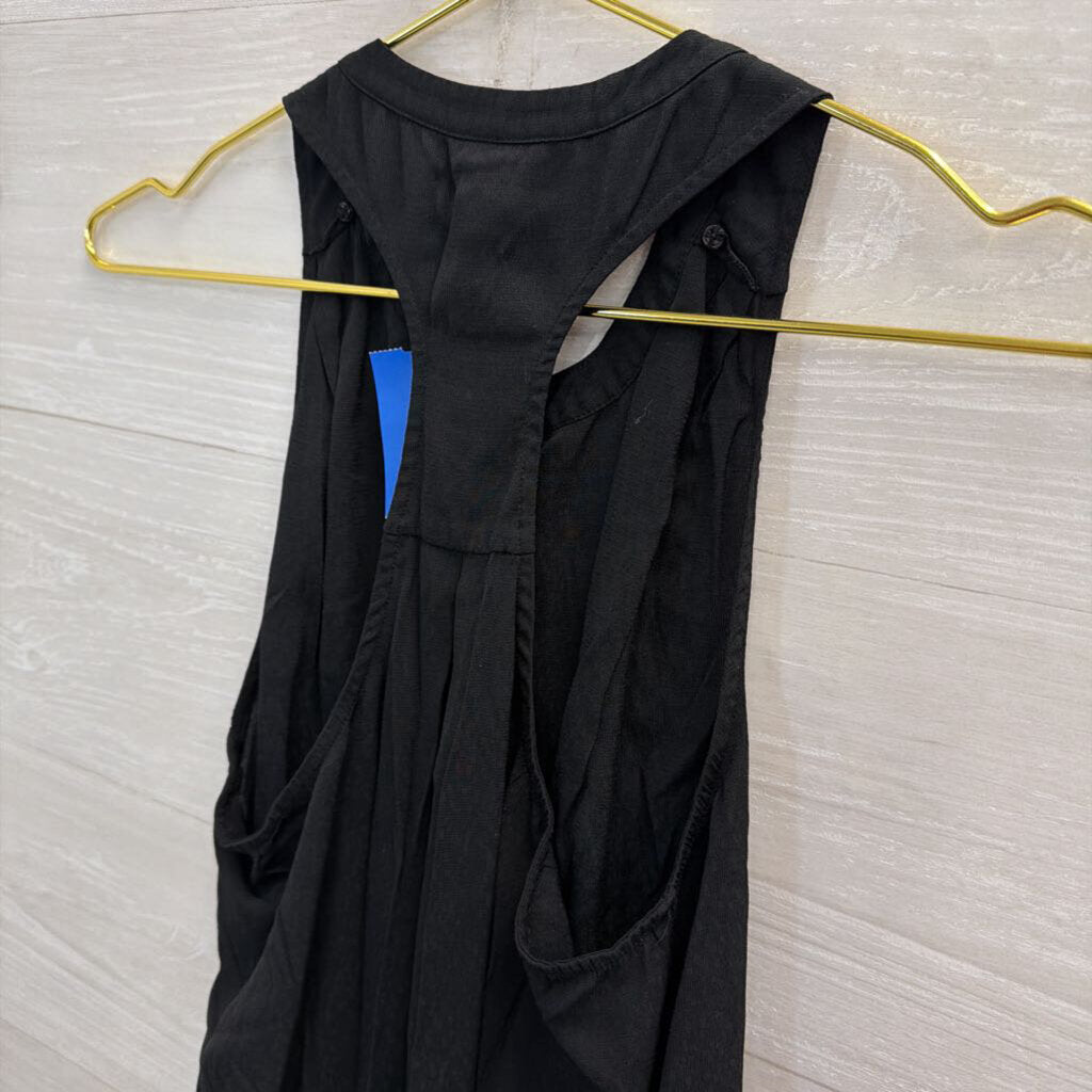 Banana Republic Black Sleeveless Button Front Top Small Petite