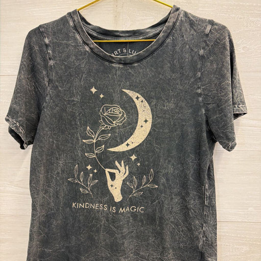 Grey/ Beige Kindness is Magic Short Sleeve Graphic Tee Large