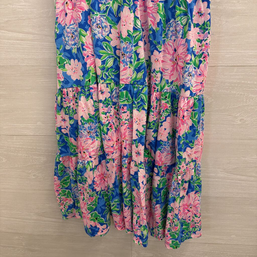 Lilly Pulitzer Blue/ Pink Print Short Sleeve Dress Extra Small