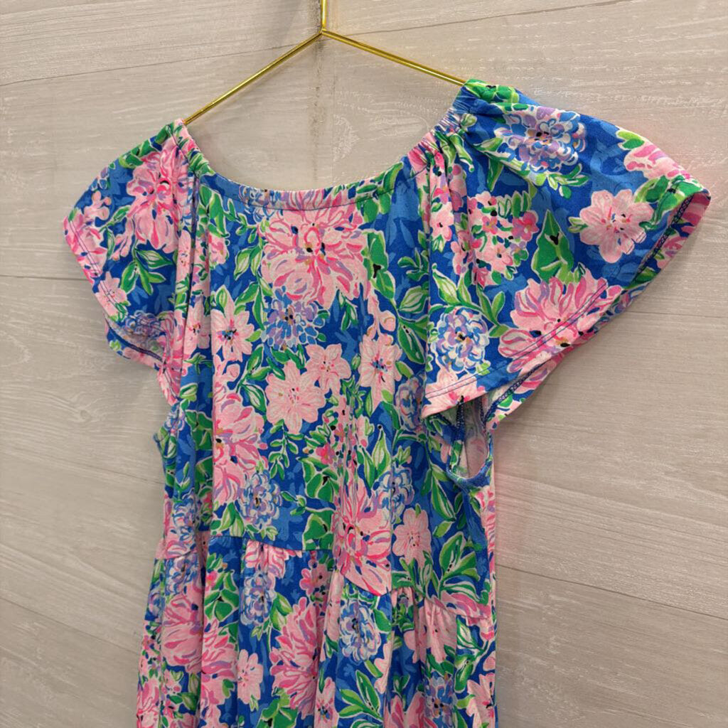 Lilly Pulitzer Blue/ Pink Print Short Sleeve Dress Extra Small