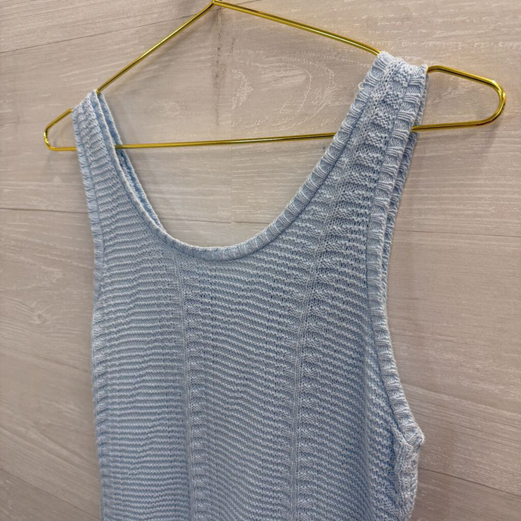 Blue Knit Sweater Tank Top Small