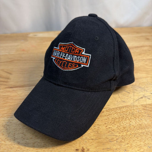 Black Embroidered Harley Davidson Logo Baseball Hat