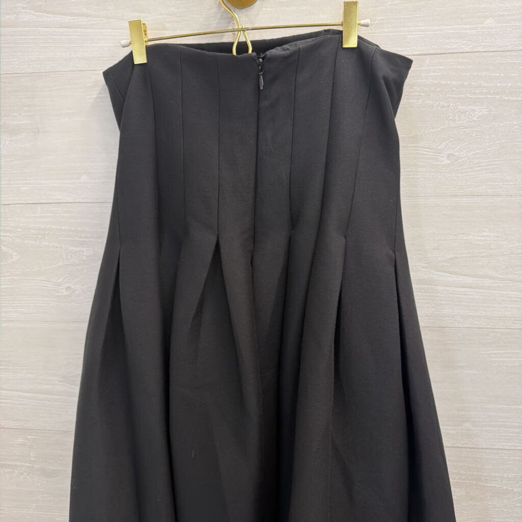 Halston Black Strapless Laser Cut Hem Long Formal Dress 8