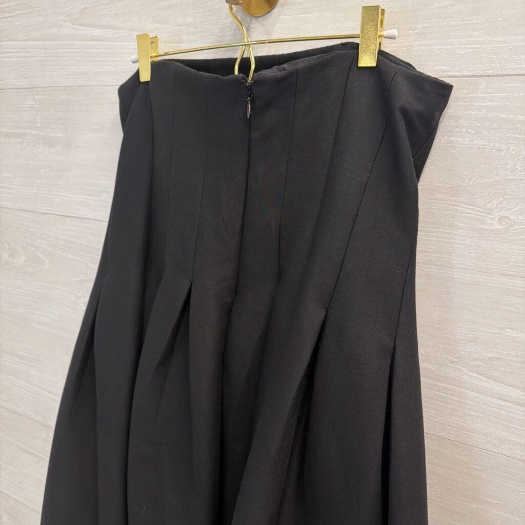 Halston Black Strapless Laser Cut Hem Long Formal Dress 8