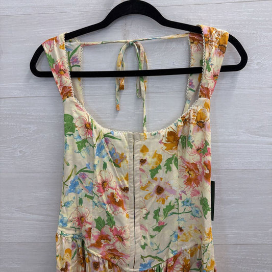 Yellow/ Multi Floral Print Romper Medium