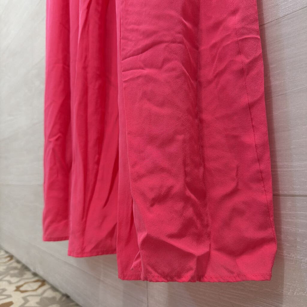 Amanda Uprichard Bright Coral Offshoulder Chiffon Maxi Medium