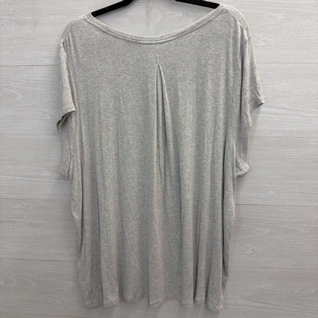 Athleta Soft Grey Slouchy Short Sleeve Top 1X