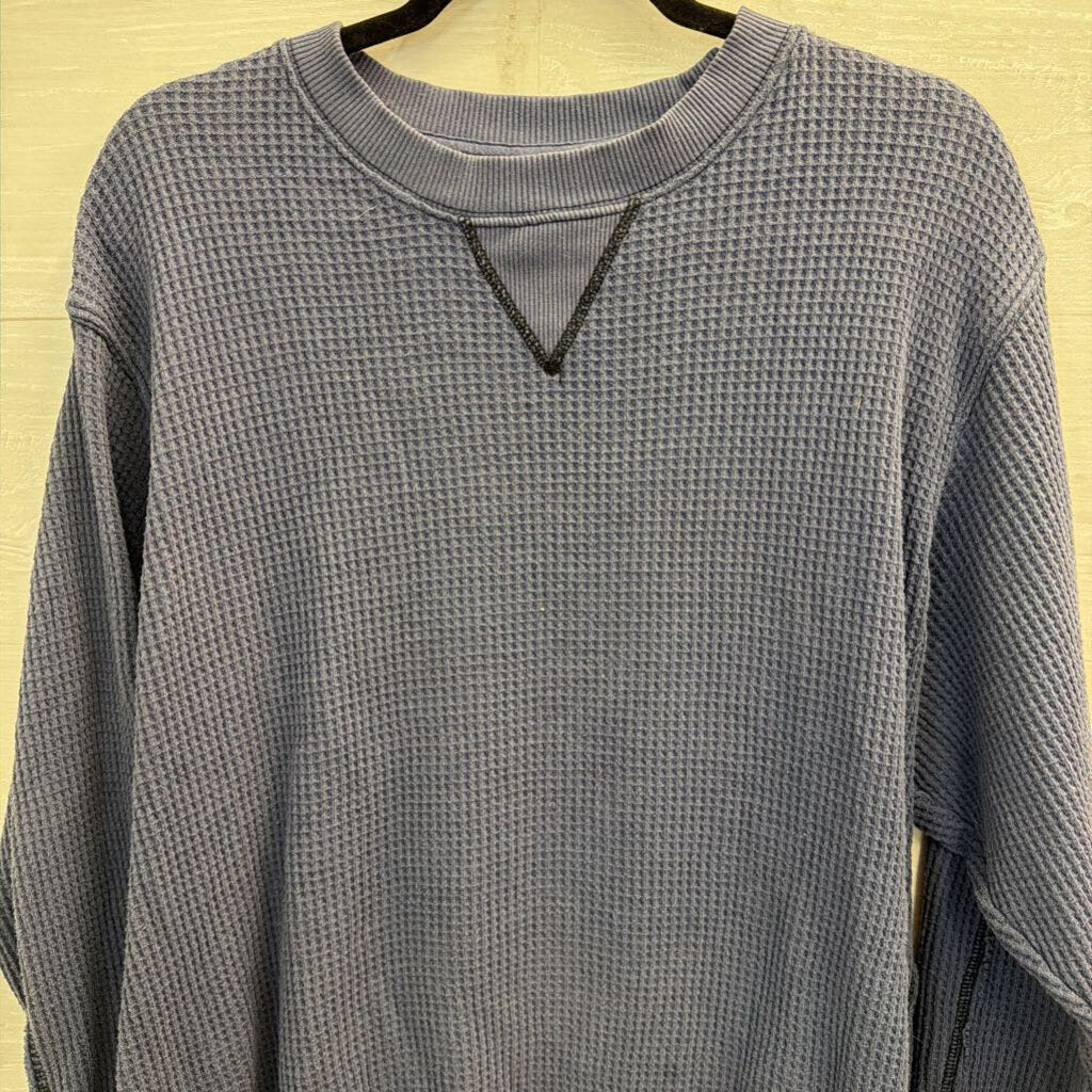 Aerie Blue Textured Long Sleeve Top Small