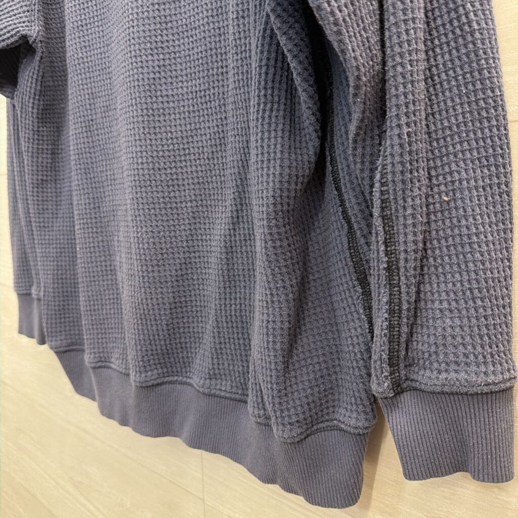 Aerie Blue Textured Long Sleeve Top Small