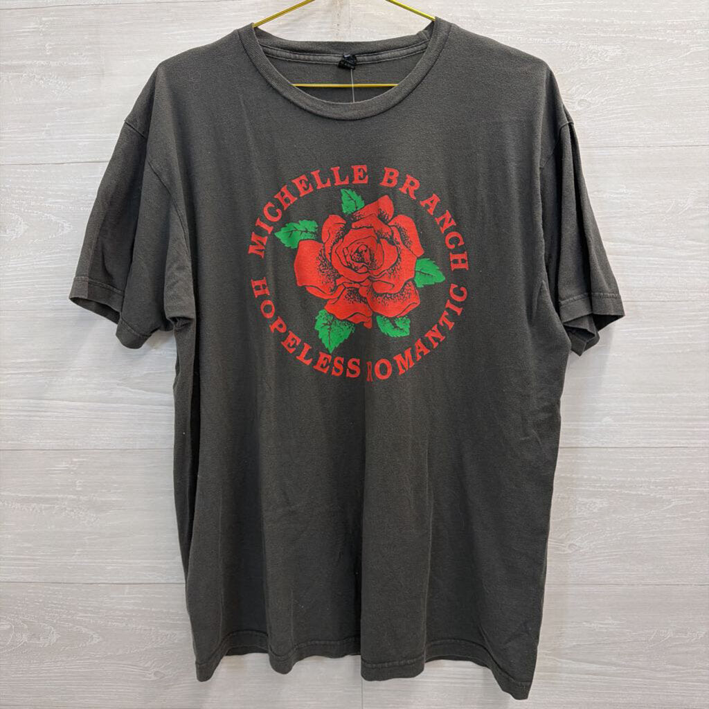 Grey/ Red Michelle Branch Short Sleeve Graphic Tee Large