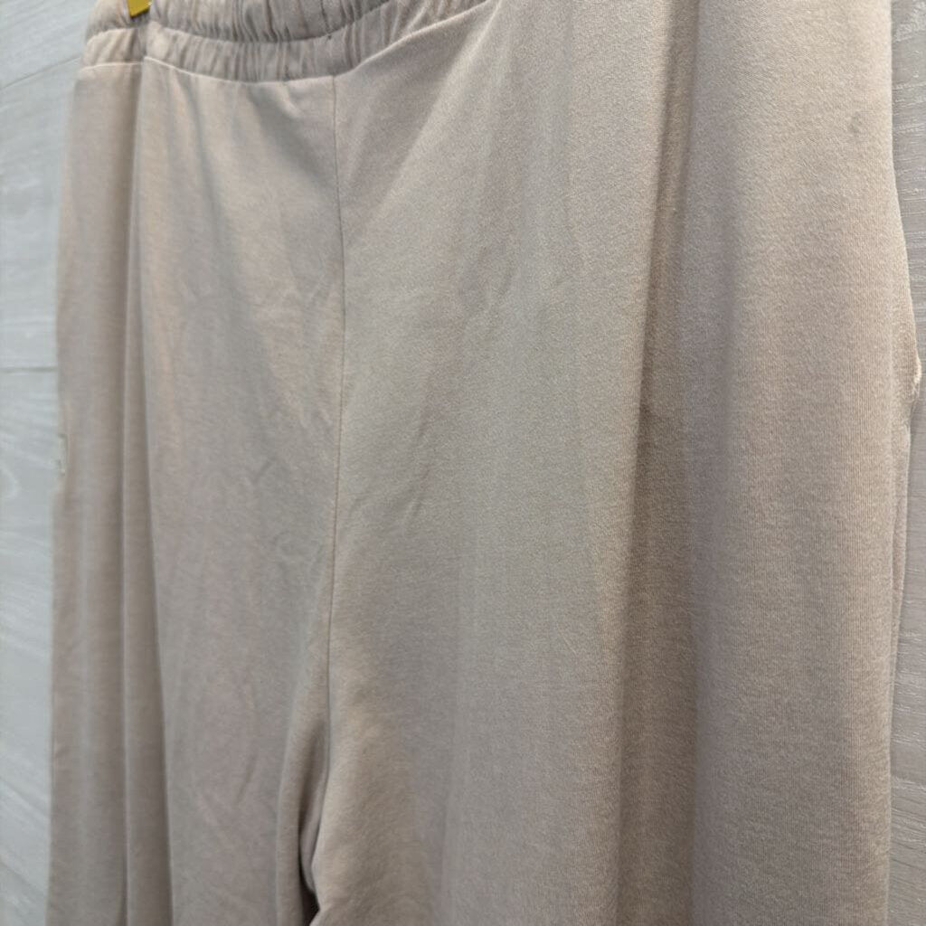 Vuori Beige Soft Wide Leg Pull On Lounge Pants Medium