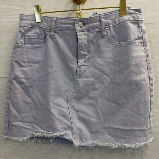 Purple Denim Cutoff Mini Skirt 8