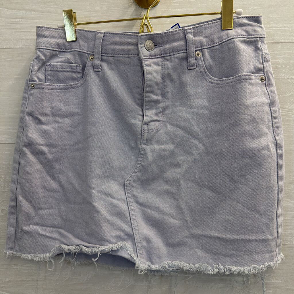Purple Denim Cutoff Mini Skirt 8