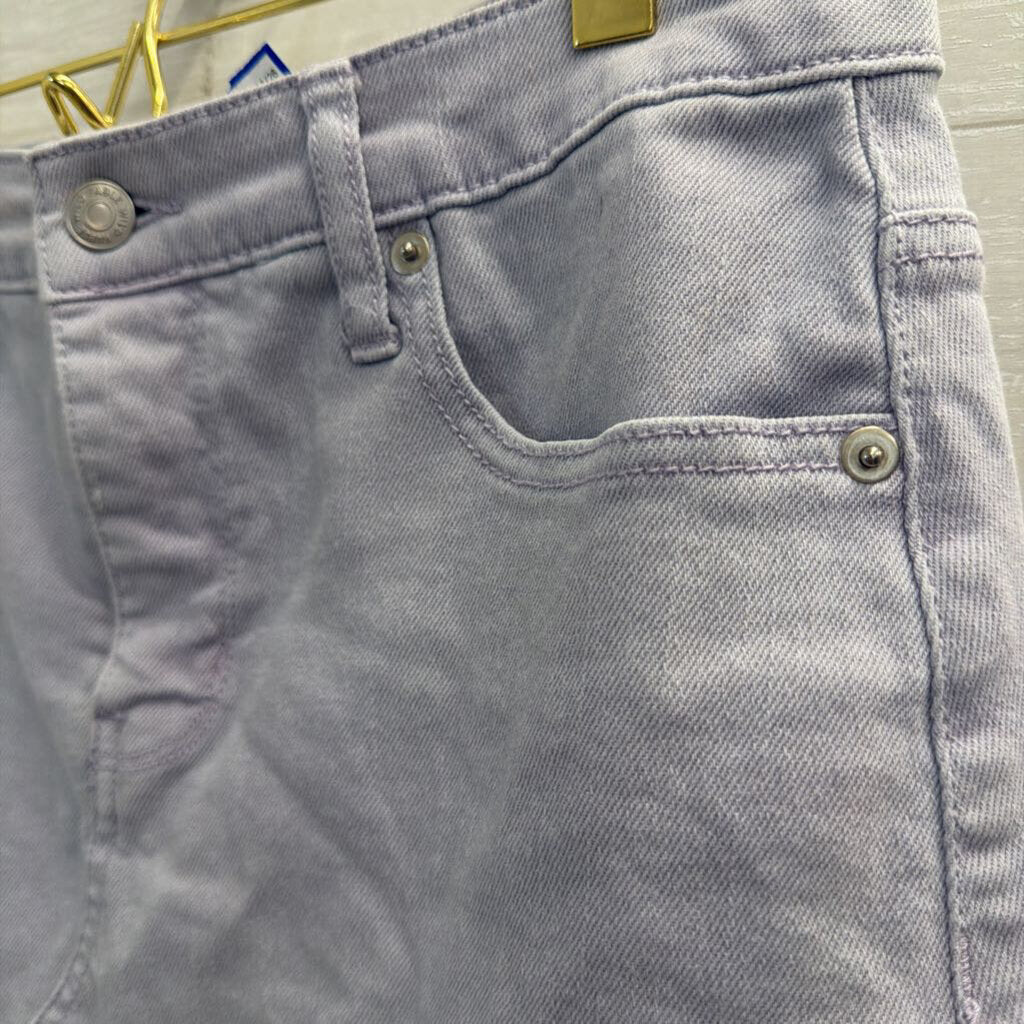 Purple Denim Cutoff Mini Skirt 8