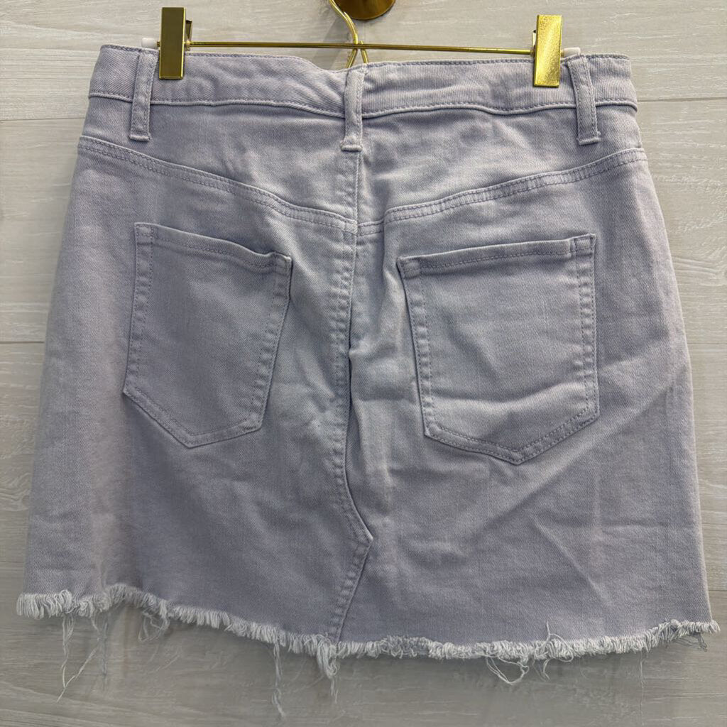 Purple Denim Cutoff Mini Skirt 8