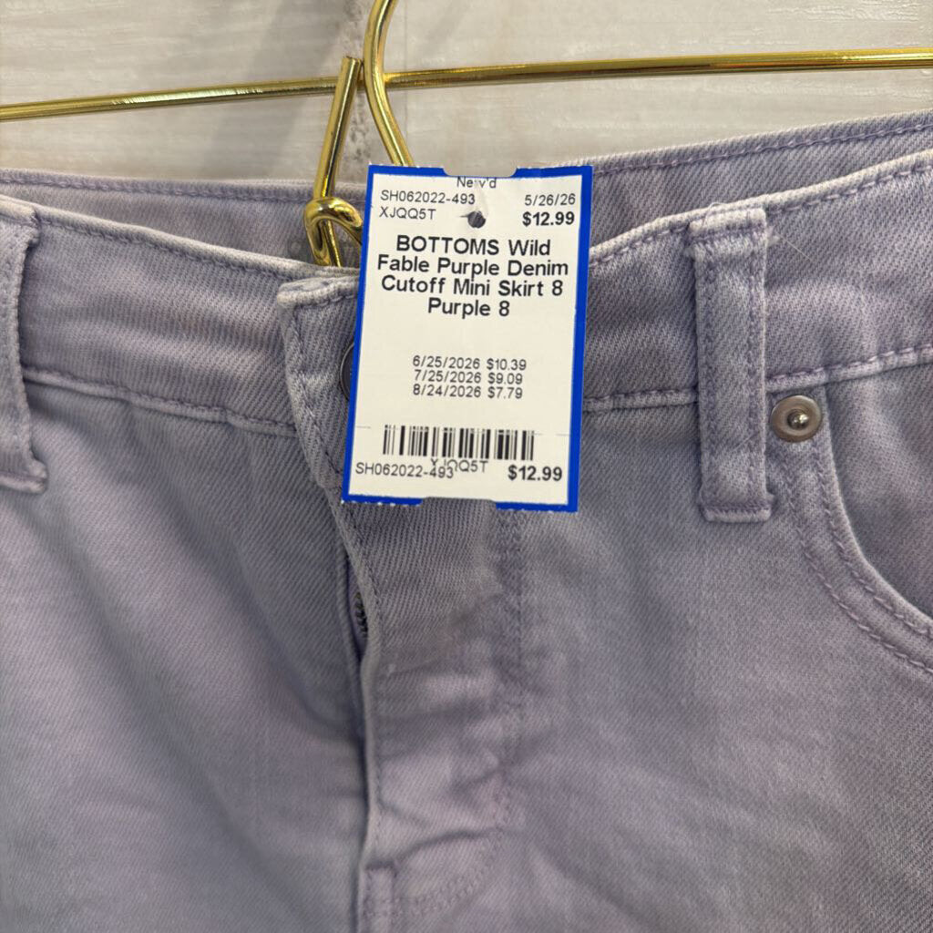 Purple Denim Cutoff Mini Skirt 8