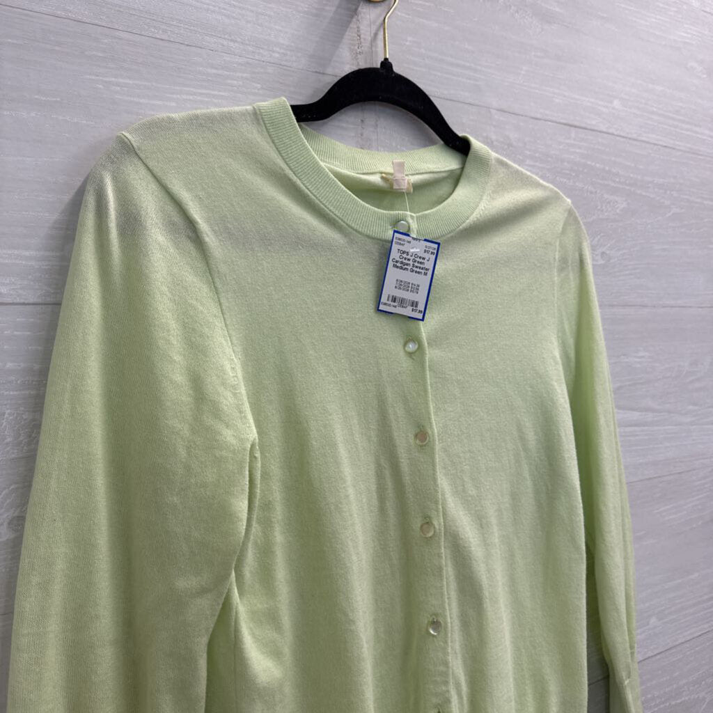 J Crew Green Cardigan Sweater Medium