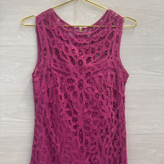 Lilly Pulitzer Pink Crochet Lace Sleeveless Dress Small